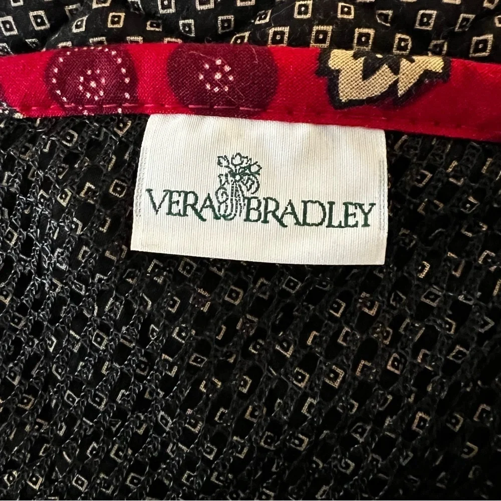 Vintage VERA BRADLEY Red Coin 1999 Garment Bag Leaves Green Floral Quilted USA